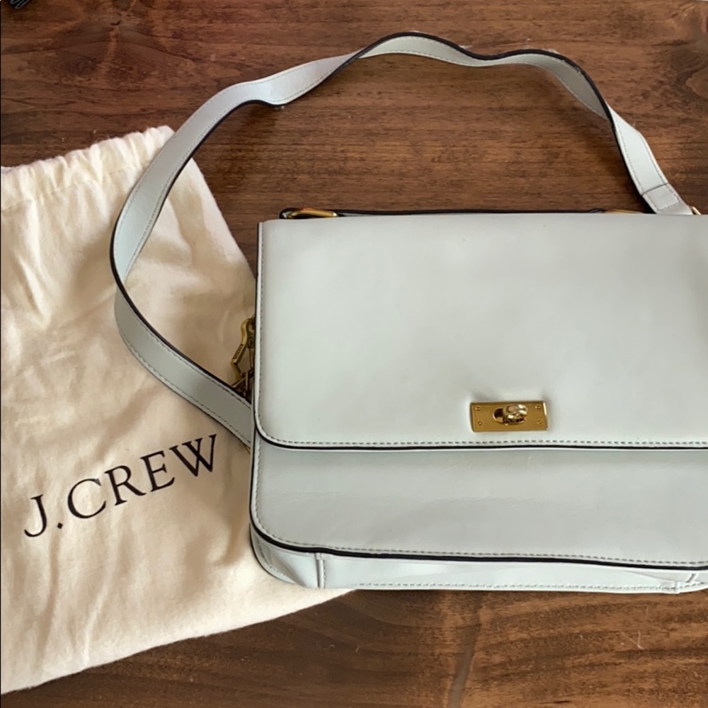 J.Crew Edie Purse in minty blue w shoulder strap